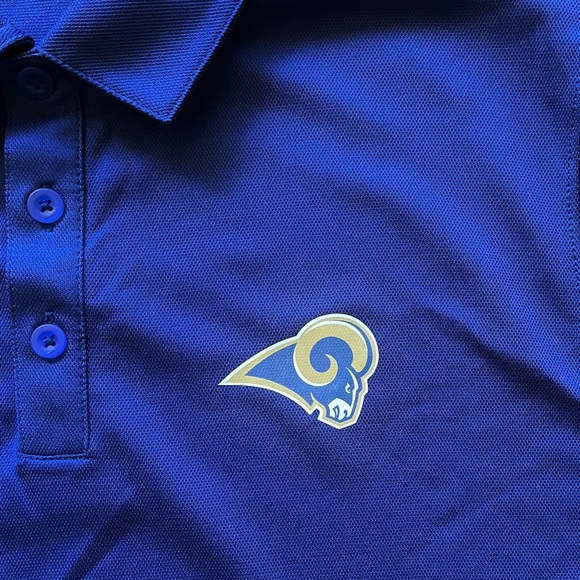 NIKE LOS ANGELES RAMS Mens Medium Polo Shirt Blue Short Sleeve Dri Fit NWT - Picture 6 of 14